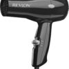 REVLON Travel Hair Dryer | Salon-Style Blowouts, Lightweight Design, 1875 Watts for Fast Drying with 2 Heat & Speed Settings for Drying and Styling Flexibility (Black)