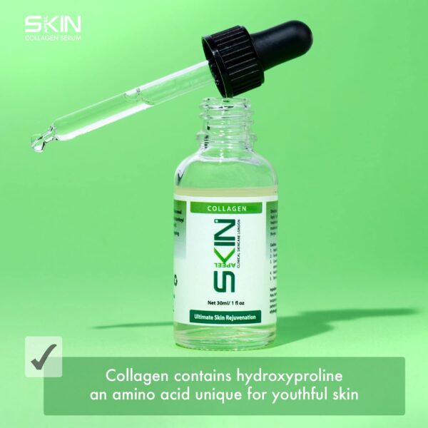 Collagen Serum 30ml 1 fl. oz Clinical Skincare London Made In UK- Use With Micro Needle Derma Roller and Stamp