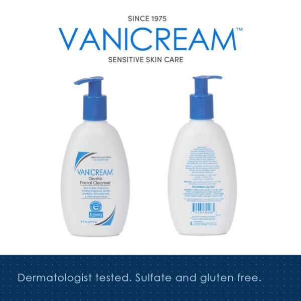 Vanicream Gentle Facial Cleanser with Pump Dispenser - 8 fl oz - Formulated Without Common Irritants for Those with Sensitive Skin