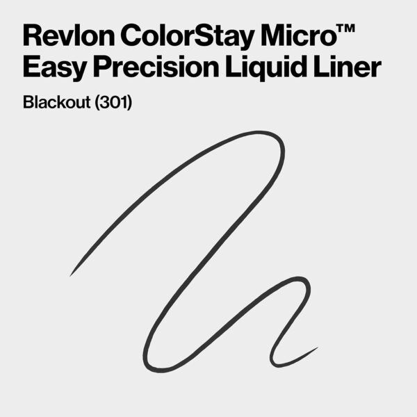 REVLON ColorStay Micro Easy Precision Liquid Eyeliner, Waterproof, Smudgeproof, Longwearing with Felt Tip Applicator, 301 Blackout, 0.057 fl oz