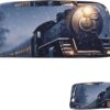 Winter Christmas Snow Night Railway Train Pencil Pouch Large Capacity Pencil Case Leather Cosmetic Bag Office Desk Organizer Coin Pouch Portable Zipper Toiletry Bag for Travel Outdoor