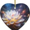 Christmas Ceramic Heart Pendant Decoration for Tree Hanging in Festive Season Flower Diamond Painting Prints