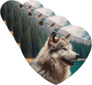 4 Pcs Car Air Fresheners Decorative Car Air Freshener Card Long Lasting Hanging Fragrance Scented Fun Animal Wolf Car Aromatherapy Tablets Rearview Mirror Pendant for Men Women