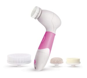 Pursonic Pursonic Advanced Facial and Body Cleansing Brush for Removing Makeup & Exfoliating Dead Skin - Includes 4 Multifunction Brush Heads: Facial, Body, Pumice Stone and Sponge (pink), 1 count