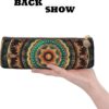 Mandala Makeup Bag Leather Pencil Case for Work Office Zippered Pen Pouch Aesthetic Pencil Storage Bag Portable Coin Pouch Purse for Travel