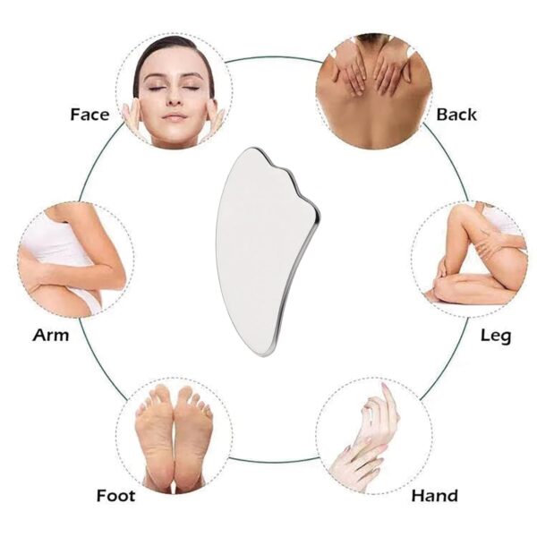TIBROMTACK Titanium Gua Sha Tool for Face, Neck, Jawline, Body Massage and and relieving facial puffiness to enhance beauty, skincare gift.