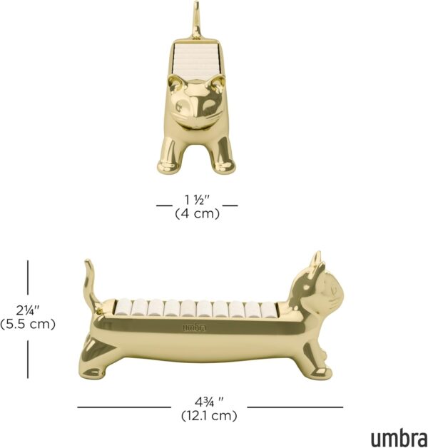 Umbra Cat Ring Holder - Gift for Cat Lovers - Jewelry Storage, Brass
