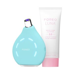 FOREO Blackheads Suck KIWI Bundle - Whitehead & Black Head Remover for Face + LUNA Micro-Foam Cleanser 2.0, 3.5 oz - Vacuum Skin Care Tools - Blackhead Extractor for Face & Nose - No Pore Strips