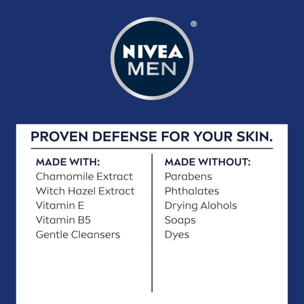 NIVEA MEN Sensitive Face Wash with Vitamin E and Chamomile Extract, No Drying Alcohol, Gentle Face Wash for Men with Sensitive Skin, 5 Fl Oz Tube