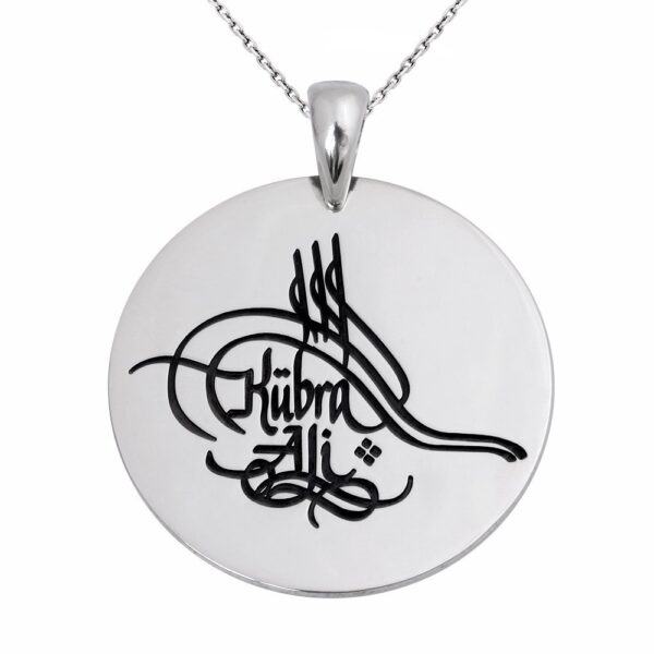 Sterling Silver Ottoman Tugra Name Necklace Personalized Ottoman Tugra Necklace