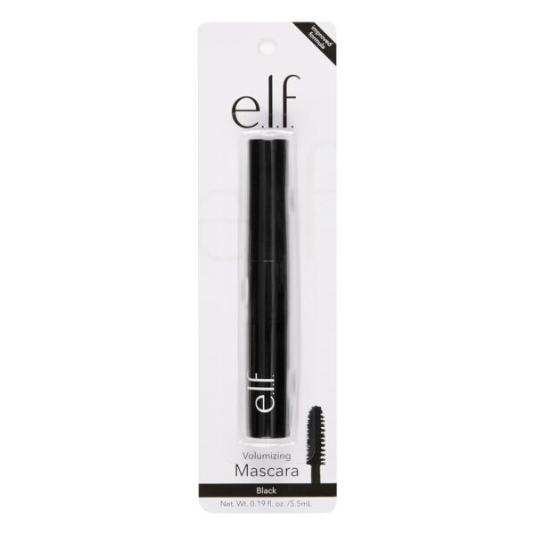 e.l.f. Cosmetics Volumizing Mascara, Mascara For Fuller, Thicker-Looking Lashes, Enriched With Vitamin E, Black,0.19 Fl Oz (Pack of 1)