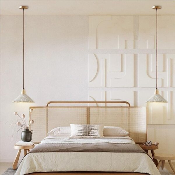 Farmhouse Style Cone Concrete Pendant Light Solid Wood Retro Cement Vintage Hanging Lamp Rustic Indoor Chandelier Lighting E26/27 Base for Kitchen Island Dining Room Living Room Cafe Restaurant