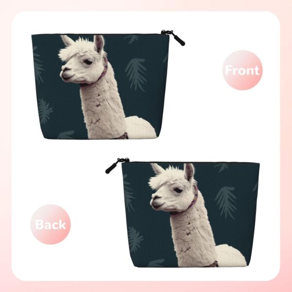Linen Makeup Bag For Women, Waterproof Travel Cosmetic Organizer Lightweight Zipper Travel Toiletry Bag Organizer Alpaca Llama Makeup Brushes Storage Bag