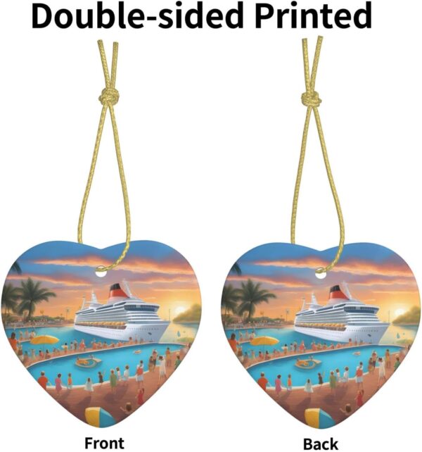 Christmas Ceramic Heart Pendant Decoration for Tree Hanging in Festive Season Pool Party Cruise Ship Prints