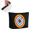 Archery Bullseye Target Sports Travel Cosmetic Bag PU Leather Makeup Bag Toiletry Bag Portable Pouch Makeup Organizer Case
