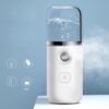 Portable Nano Ionic Facial Steamer for Deep Cleaning and Moisturizing - Mini Mist Sprayer for Makeup Support and Spa Day Kit - for Professional and Home Use - white