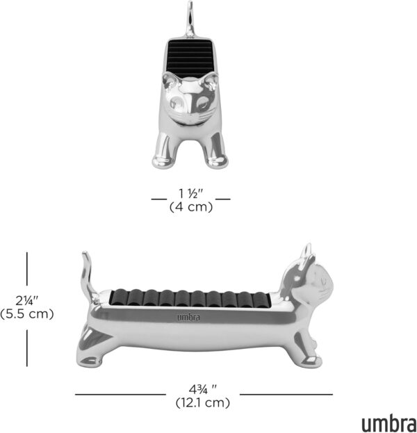 Umbra Cat Ring Holder - Gift for Cat Lovers - Jewelry Storage, Chrome