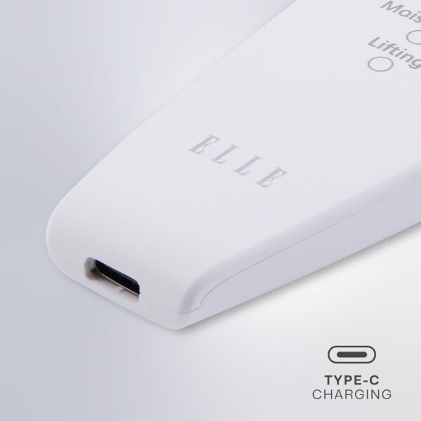 Elle - Ultrasonic Exfoliating Skin Spatula, Deep Cleansing, Exfoliation, Skin Renewal (White)
