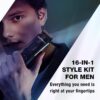 SUPRENT Hair Trimmer for Men- 16 Pieces Mens Grooming Kit with Electric Hair Trimmer, Mustache Body Face Mens Grooming Kit,IPX7 Waterproof, Premium Gift, Suitable for Hair, Nose and Ear