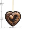 Christmas Ceramic Heart Pendant Decoration for Tree Hanging in Festive Season Wood Heart Prints