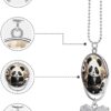 Panda Animal Hanging Car Charm Angel Wings Rear View Mirror Accessories, Handmade Car Hanging Ornament Pendant Interior, Cars Decorations, Personalized Rearview Mirror Accessories-Silver