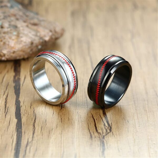 PAURO Men's Stainless Steel Fashion Sport Ball Pattern Design Anxiety Ring Spinner Cool Jewelry Multil Colors