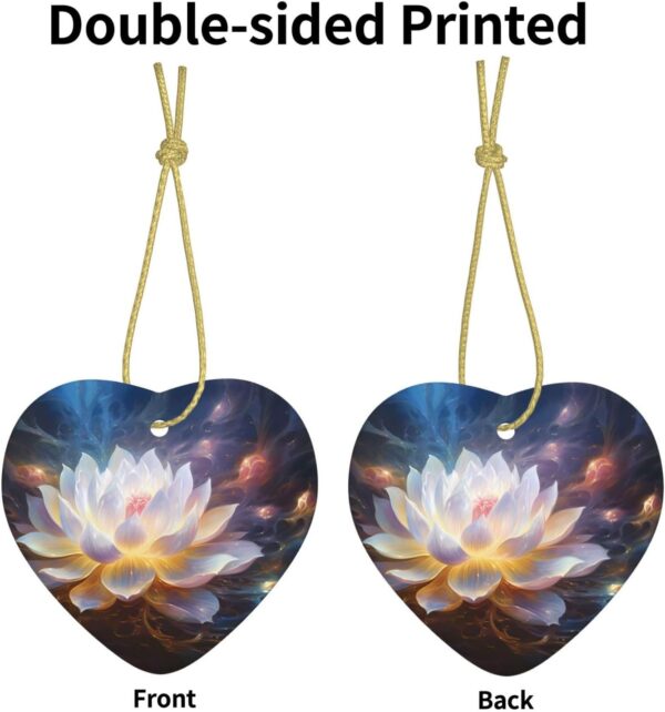 Christmas Ceramic Heart Pendant Decoration for Tree Hanging in Festive Season Flower Diamond Painting Prints