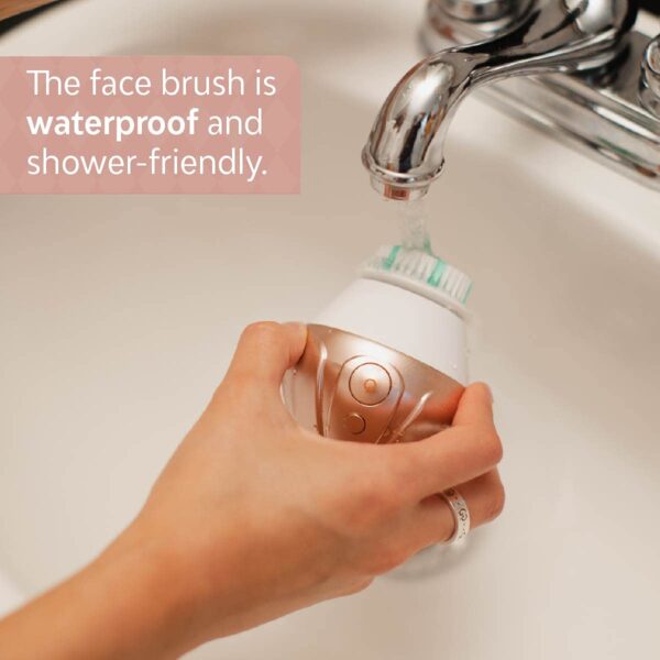 61KcF1HwS5L._SL1200_.jpg TAO Clean Ona Diamond Orbital Facial Brush and Cleansing Station, Electric Face Cleansing Brush with Ergonomic Handle, Dual Speed Settings, Rose Gold