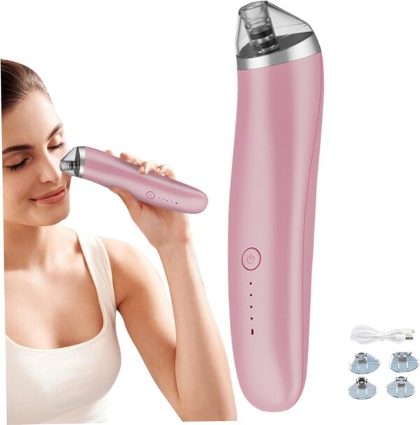 Pore Vacuum 3 Modes USB Charging Blackhead Remover Vacuum with 4 Suction Heads Electric Facial Pore Extractor Cleaner for Women & Men Style 2Vacuum