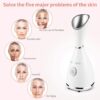GETANYE Nano Ionic Face Steamer - 10X Penetration for Facial, Unclogs Pores, Moisturizing Spa Humidifier with Free Blackhead Remover Kit, Hair Band, Face Brush