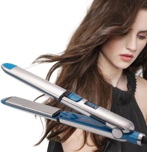 2 in 1 Hair Straightener Iron, Professional Ceramic Digital Flat Stainless Steel Curling Iron for Pro Salon Results, Shines and Smooth, Styling Tools for All Hair Types, for Travel & Home