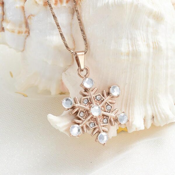 Memorial Urn Necklace Snowflake Pendant with Crystal Pet Dog Ashes Holder Stainless Steel for Woman Cremation Jewelry-D