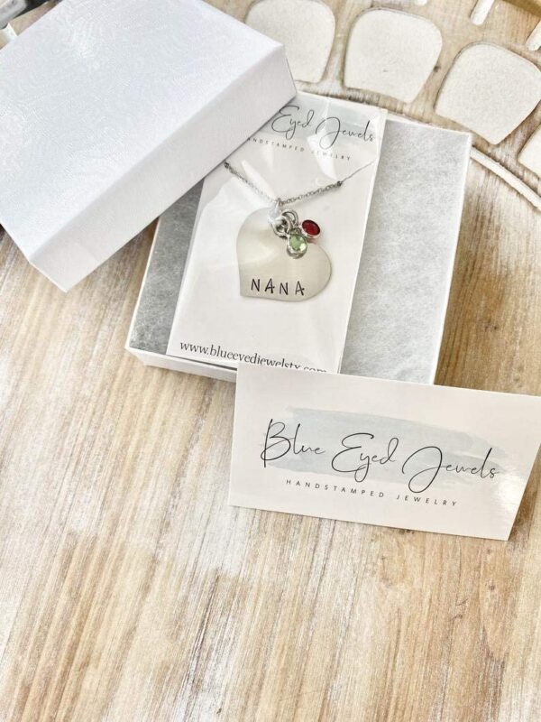 Nana Necklace Grandchild Necklace Personalized Necklace Personalized Jewelry Handstamped Necklace Birthstone Necklace Mothers Day Gift