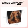Linen Makeup Bag For Women, Waterproof Travel Cosmetic Organizer Lightweight Zipper Travel Toiletry Bag Organizer Long Haired Dachshund Makeup Brushes Storage Bag