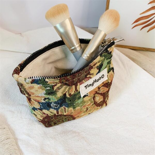 Makeup Bag Travel Cosmetic Bag Organizer Sunflowers Toiletry Bag Women Make Up Bags with Zipper Travel Bag for Girls (Small)