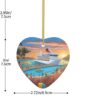 Christmas Ceramic Heart Pendant Decoration for Tree Hanging in Festive Season Pool Party Cruise Ship Prints