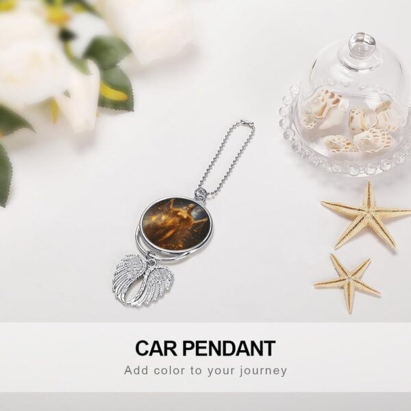 Zodiac Sign Women Car Rear View Mirror Pendant Car Charm Ornament Hanging Decoration Accessories for All Cars Silver-Style