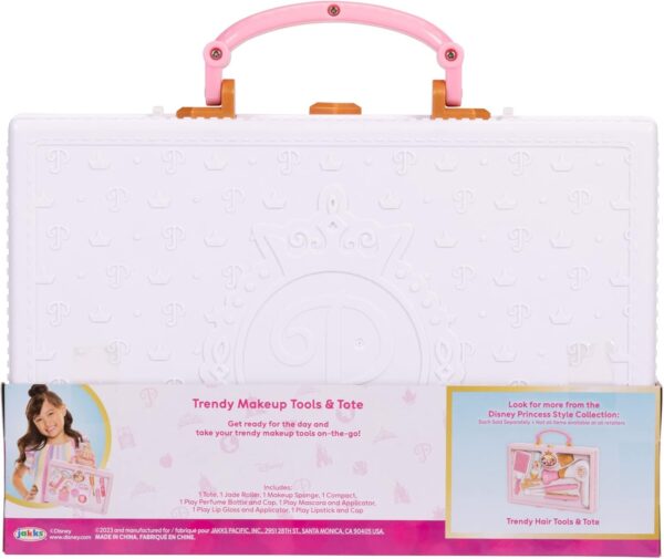 Disney Princess Style Collection Girls Trendy Makeup Tote Bag, Trendy Pretend Play Makeup Tools, Including a Face Roller, Comes with 8 Different Play Tools