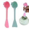 Silicone Face Scrubber, 2PCS Silicone Face Scrubber, 6.3 Inch Double Head Pore Cleansing Brush, Wash Brush for DIY Mud, Clay, Charcoal Mixed Mask, Gentle Exfoliating, Removing Blackhead