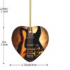 Christmas Ceramic Heart Pendant Decoration for Tree Hanging in Festive Season Instrumental Guitar Prints