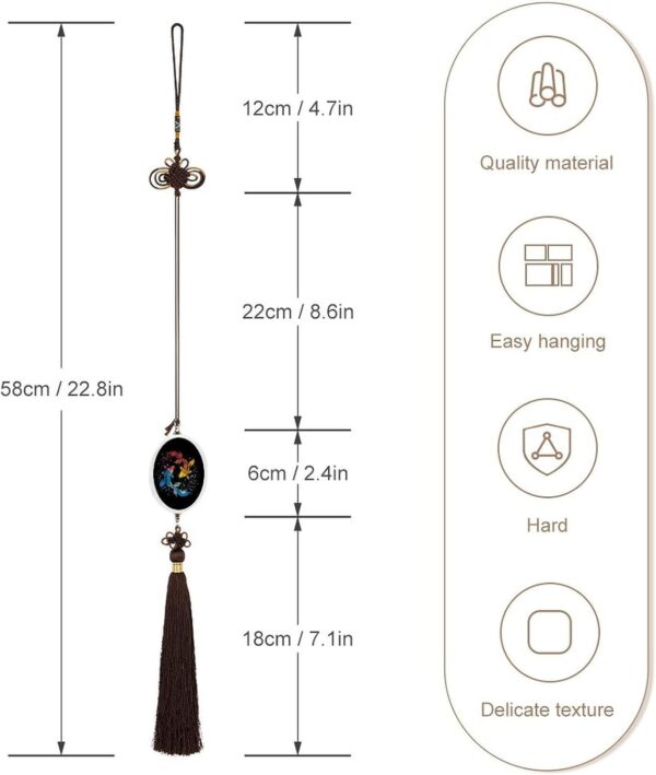 Pisces Zodiac Constellation Car Hanging Ornaments Crystal Rearview Mirror Swing Pendant Accessories Ellipse