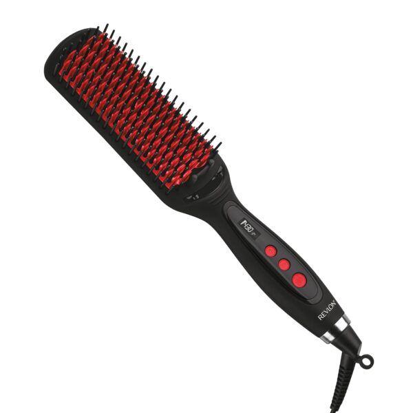 REVLON SmoothStay XL Straightening Brush - Hair Straightener Heated Hair Brush for Sleek, Long-Lasting Straight Hairstyles, Enhanced Shine and Moisture