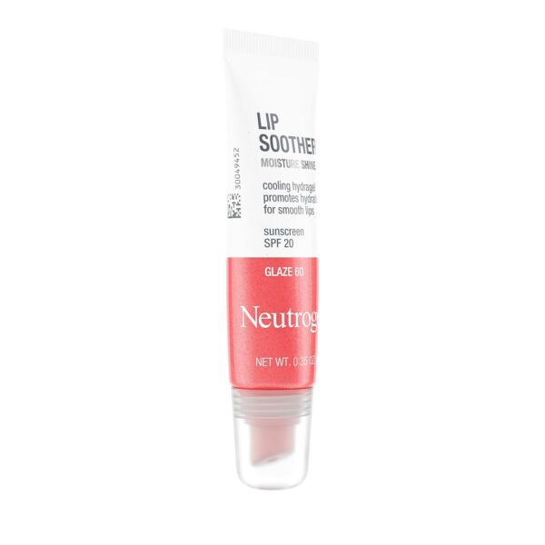 Neutrogena MoistureShine Lip Soother Gloss with SPF 20 Sun Protection, High Gloss Tinted Lip Moisturizer with Hydrating Glycerin and Soothing Cucumber for Dry Lips, Glaze 60,.35 oz