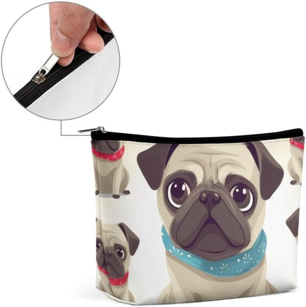 Toiletry Bag for Women Cute Pug Cosmetic Bag Portable Capacity Travel Makeup Bags with Zipper Lightweight Cute Beauty Makeup Organizer for Traveling, Accessories, Essentials