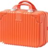 Makeup Train Case Portable Cosmetic Box, Combination Suitcase, Small Lockable Vanity Case, Large Capacity Hand Luggage, Medicine Safe Case(Orange,16in)