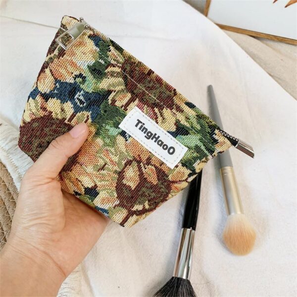 Makeup Bag Travel Cosmetic Bag Organizer Sunflowers Toiletry Bag Women Make Up Bags with Zipper Travel Bag for Girls (Small)