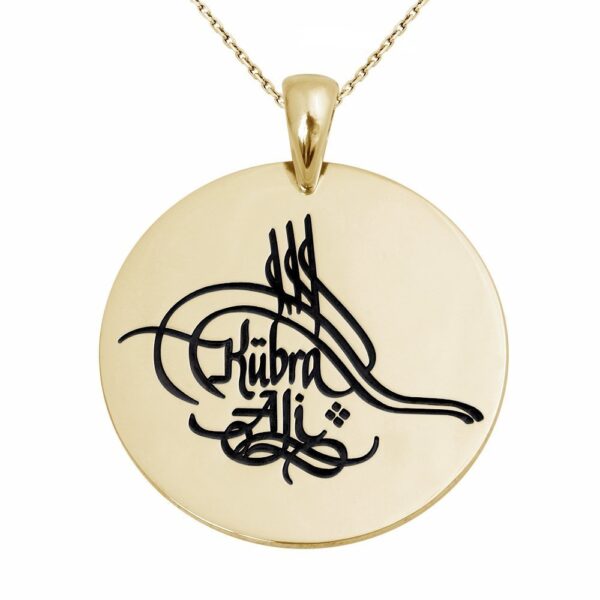 Sterling Silver Ottoman Tugra Name Necklace Personalized Ottoman Tugra Necklace