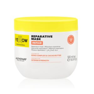 Alfaparf Milano Yellow Professional Bond Repair Mask for Damaged Hair - Intense Reparative & Moisturizing Hair Mask - Strengthens, Repairs, Protects, Hydrates Hair - Vegan 16.9 fl oz / 500ml