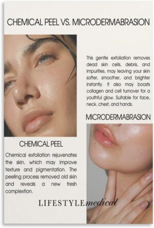 Microdermabrasion Vs Chemical Peel Poster (3) Canvas Print Wall Art Decoration Living Room Office Bedroom Aesthetic 20x30inch(50x75cm) Unframe-style