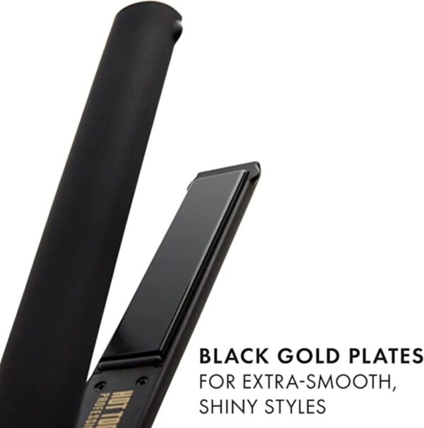 Hot Tools Pro Artist Black Gold Evolve Ionic Salon Hair Flat Iron | Long-Lasting Finish for Straightening Hair, (1 in)
